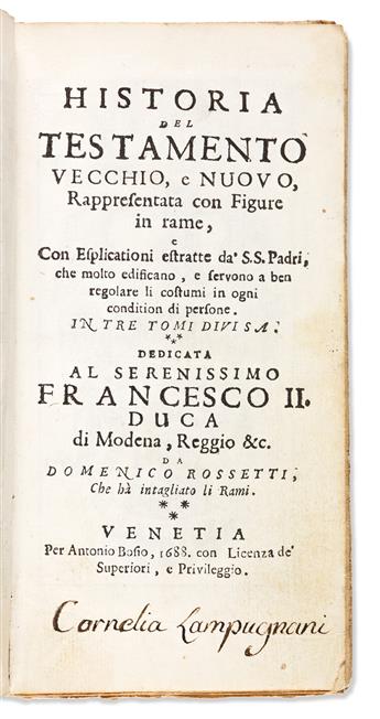 Bible, Illustrated, Italian. Historia del Testamento Vecchio e Nuovo, Rappresentata con Figure in Rame.
